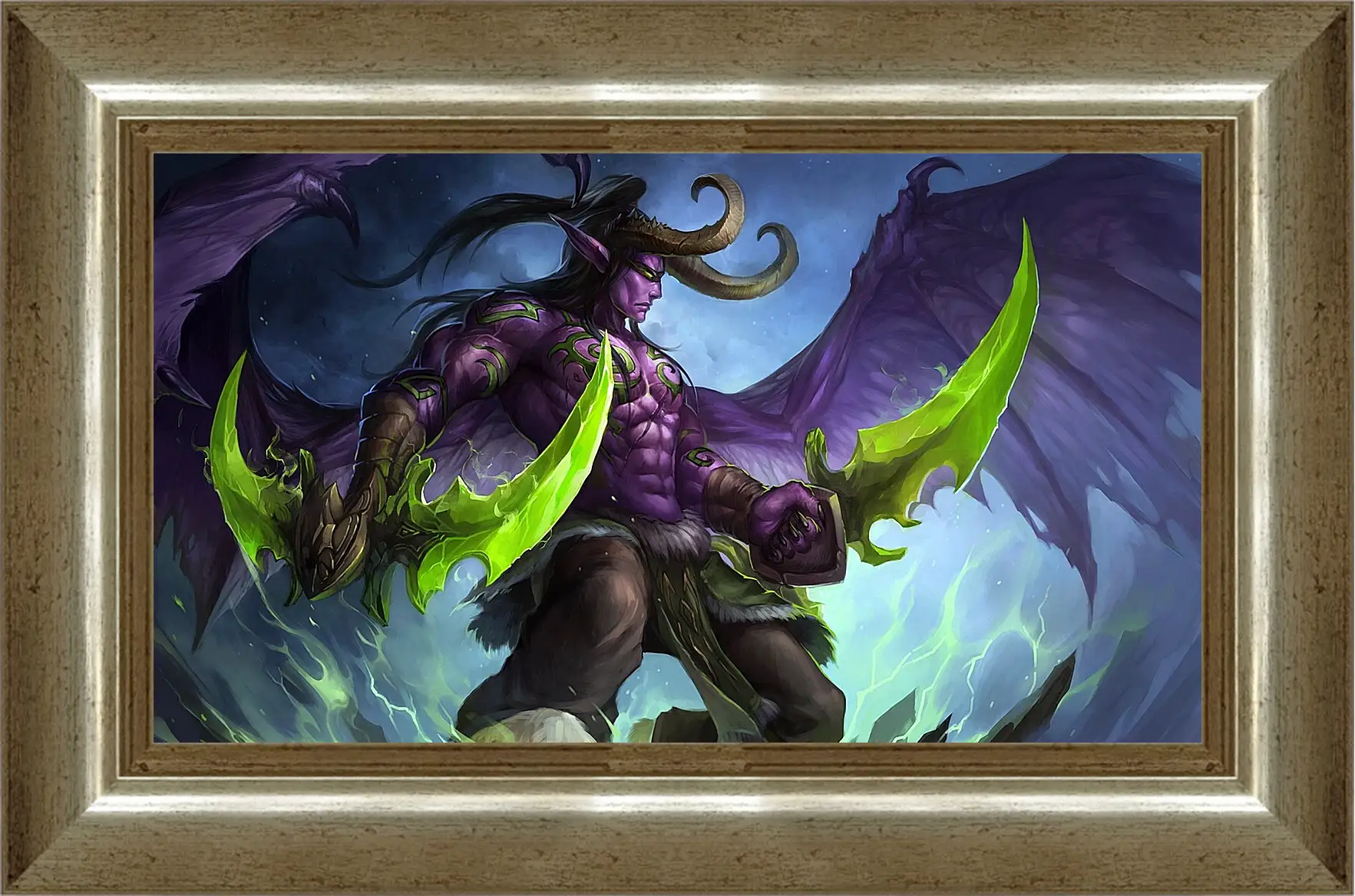 Картина в раме - world of warcraft, illidan stormrage, art