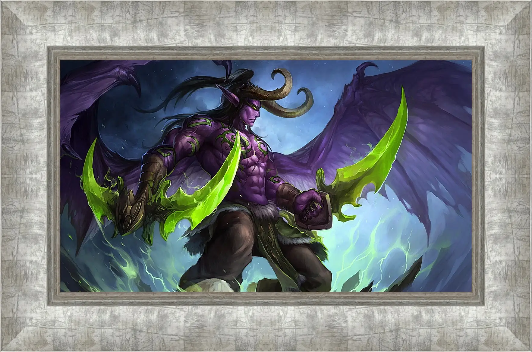 Картина в раме - world of warcraft, illidan stormrage, art