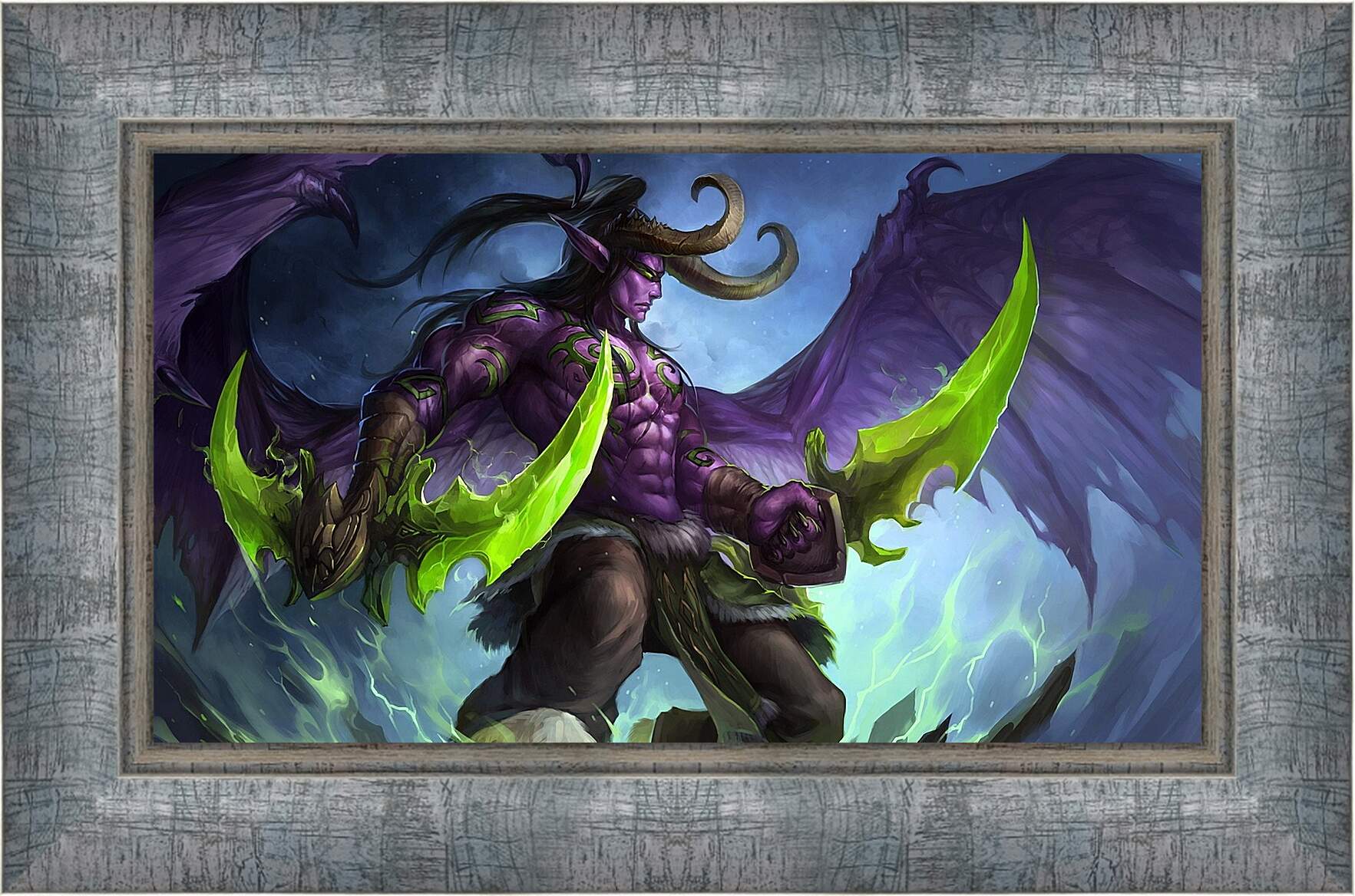 Картина в раме - world of warcraft, illidan stormrage, art