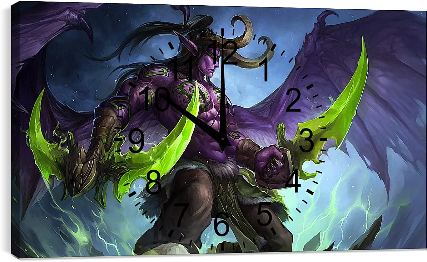 Часы картина - world of warcraft, illidan stormrage, art