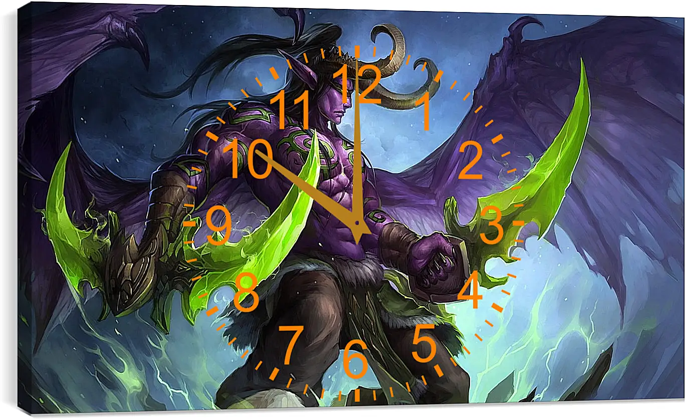 Часы картина - world of warcraft, illidan stormrage, art