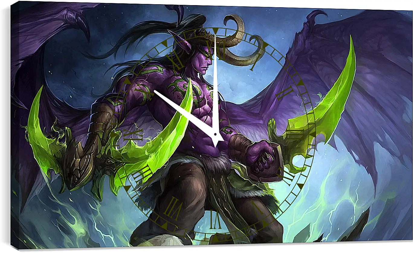 Часы картина - world of warcraft, illidan stormrage, art