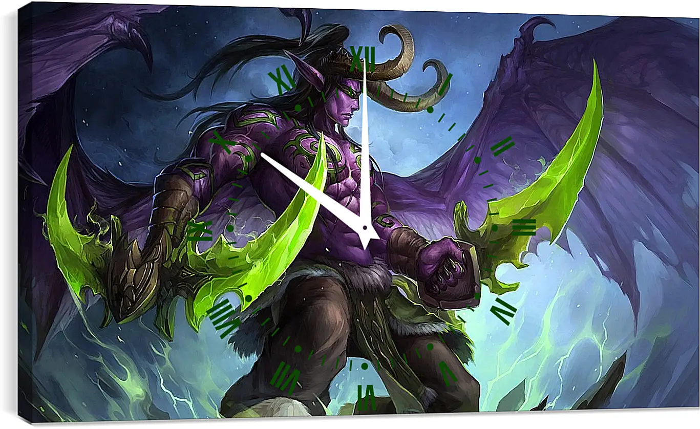 Часы картина - world of warcraft, illidan stormrage, art