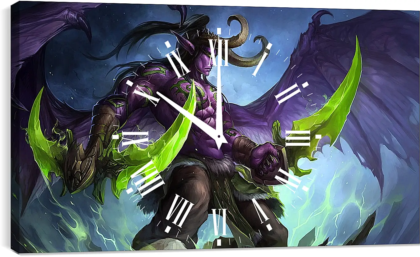 Часы картина - world of warcraft, illidan stormrage, art