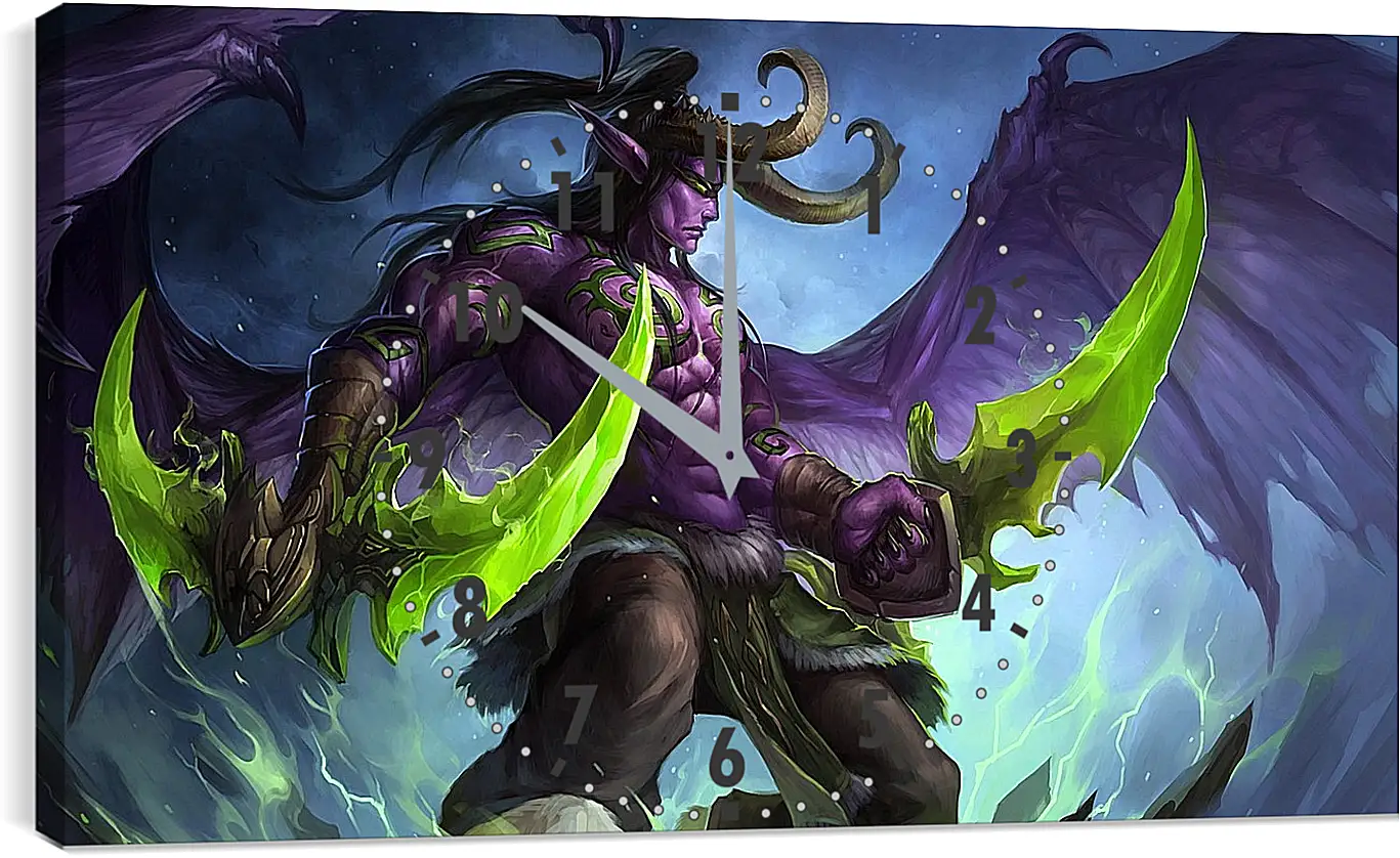 Часы картина - world of warcraft, illidan stormrage, art