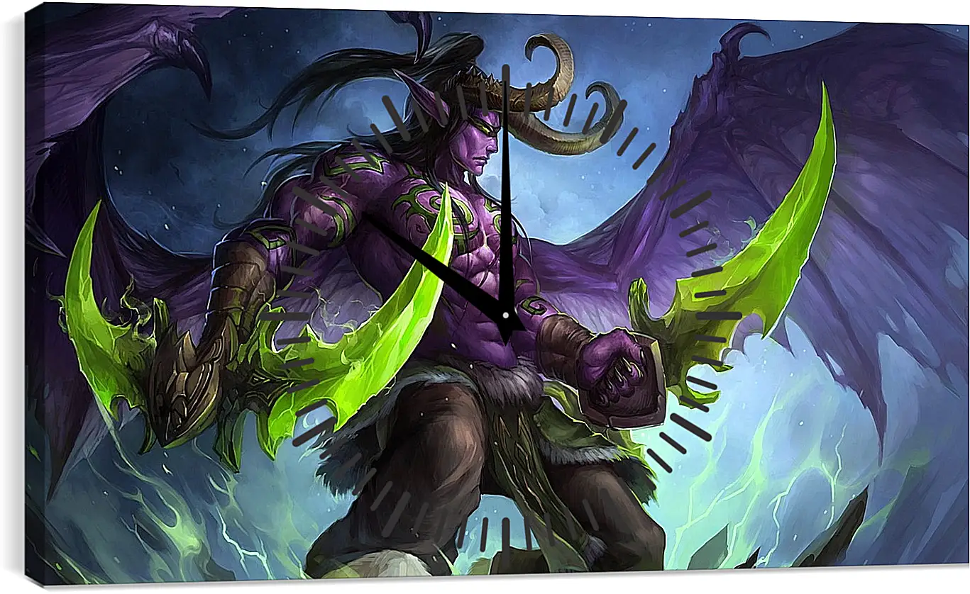 Часы картина - world of warcraft, illidan stormrage, art