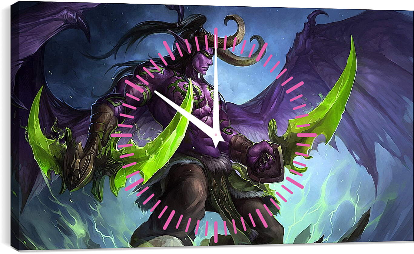 Часы картина - world of warcraft, illidan stormrage, art