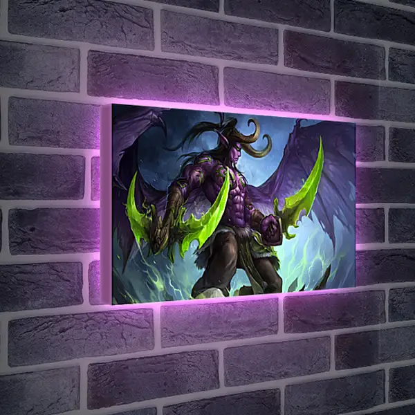 Лайтбокс световая панель - world of warcraft, illidan stormrage, art