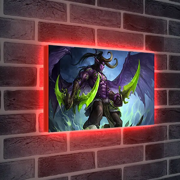 Лайтбокс световая панель - world of warcraft, illidan stormrage, art