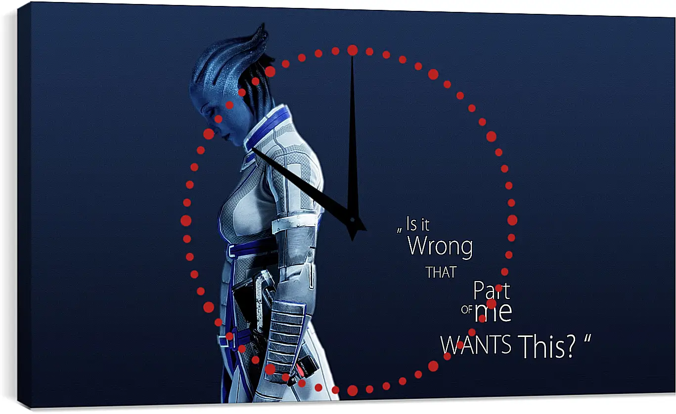 Часы картина - mass effect 3, asari, character

