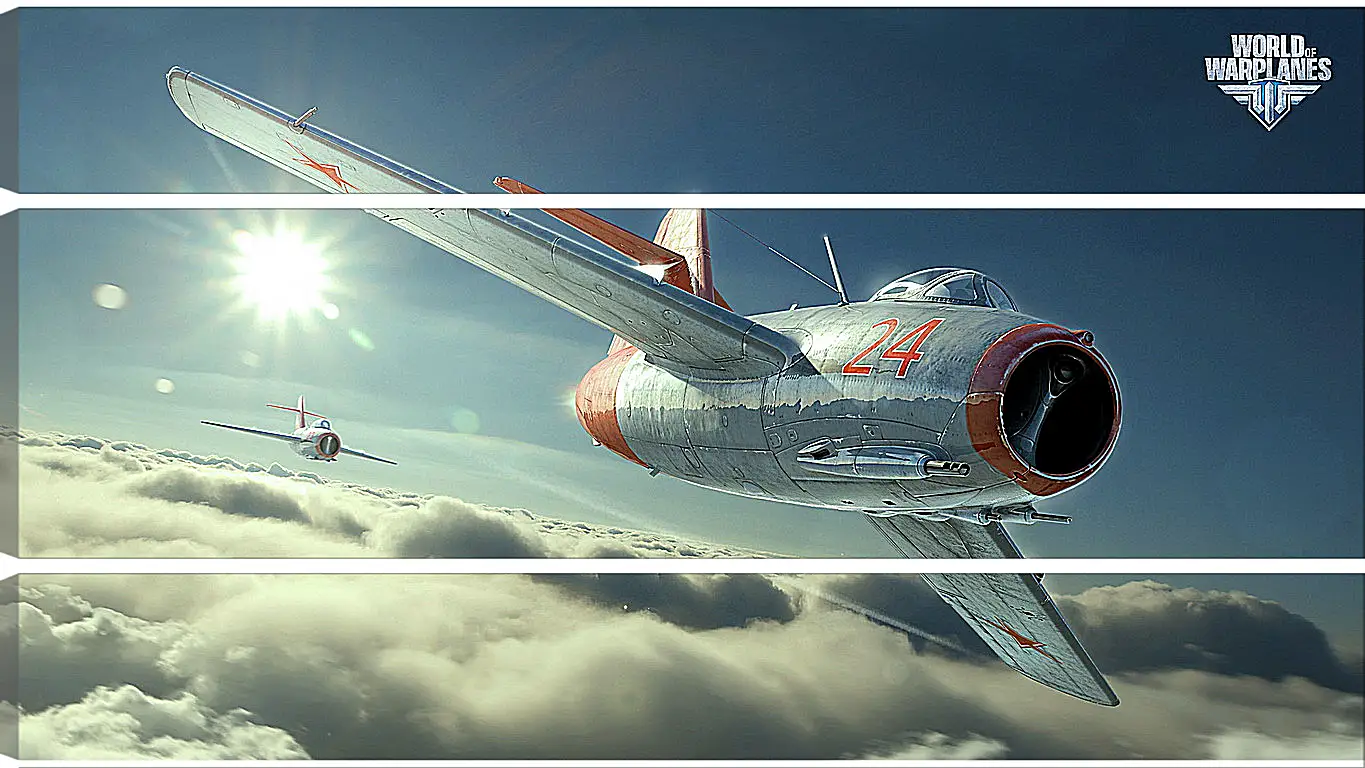 Модульная картина - world of warplanes, mig-15bis, fighter
