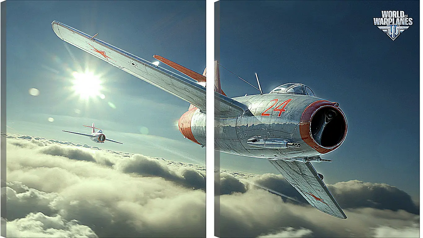 Модульная картина - world of warplanes, mig-15bis, fighter
