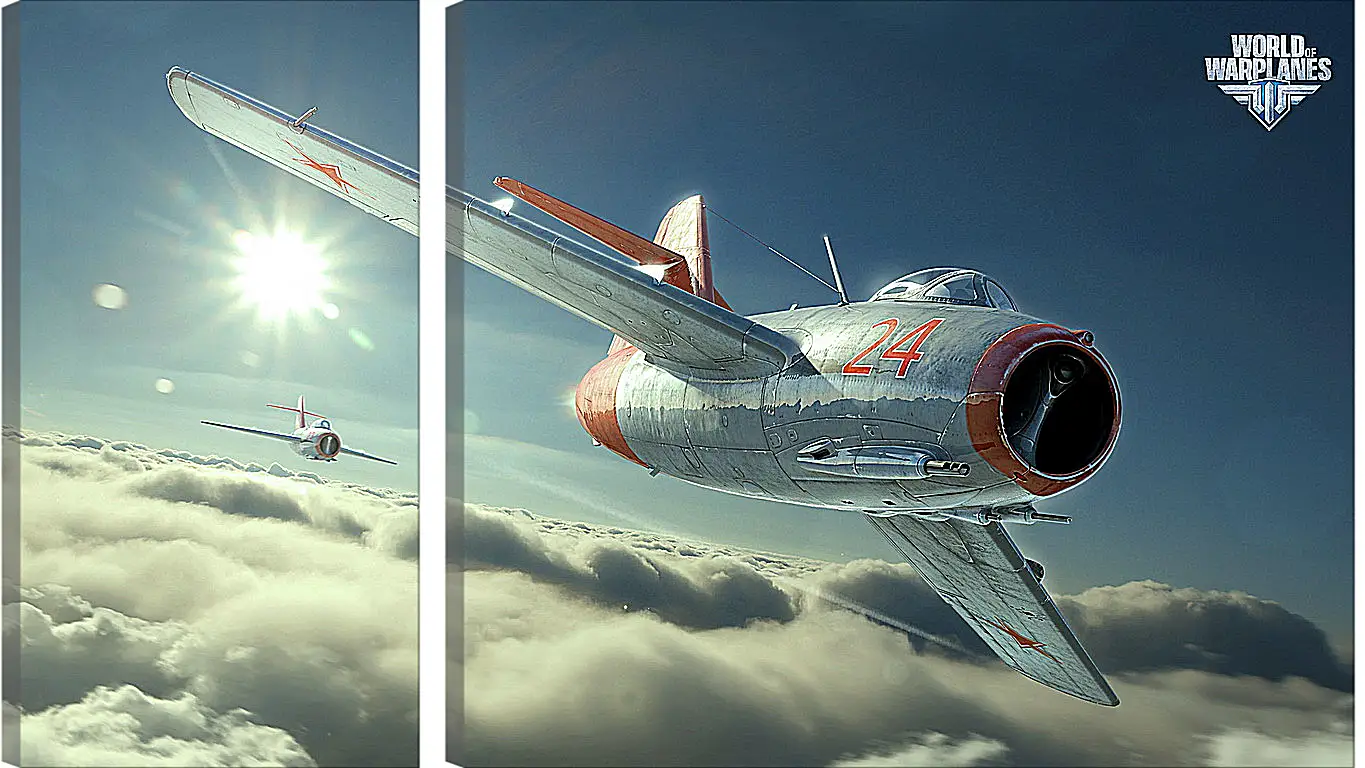 Модульная картина - world of warplanes, mig-15bis, fighter
