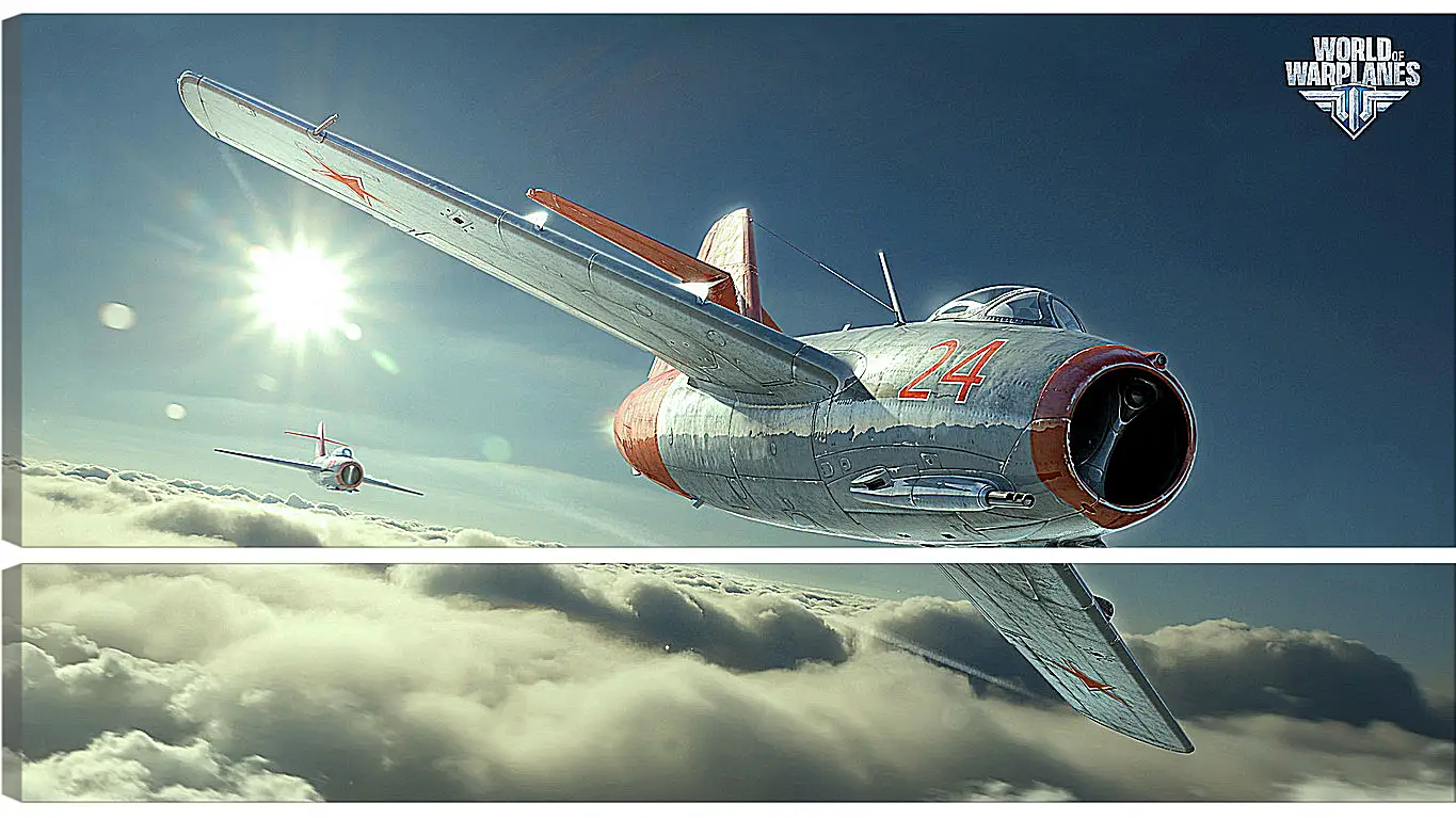 Модульная картина - world of warplanes, mig-15bis, fighter
