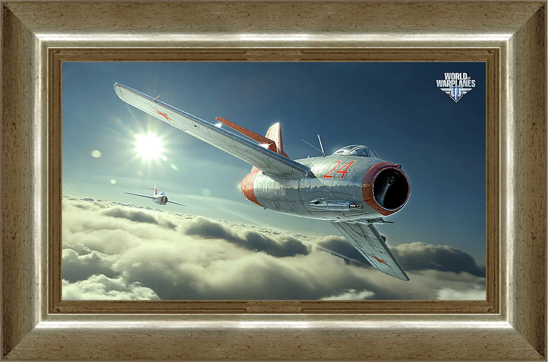 Картина в раме - world of warplanes, mig-15bis, fighter
