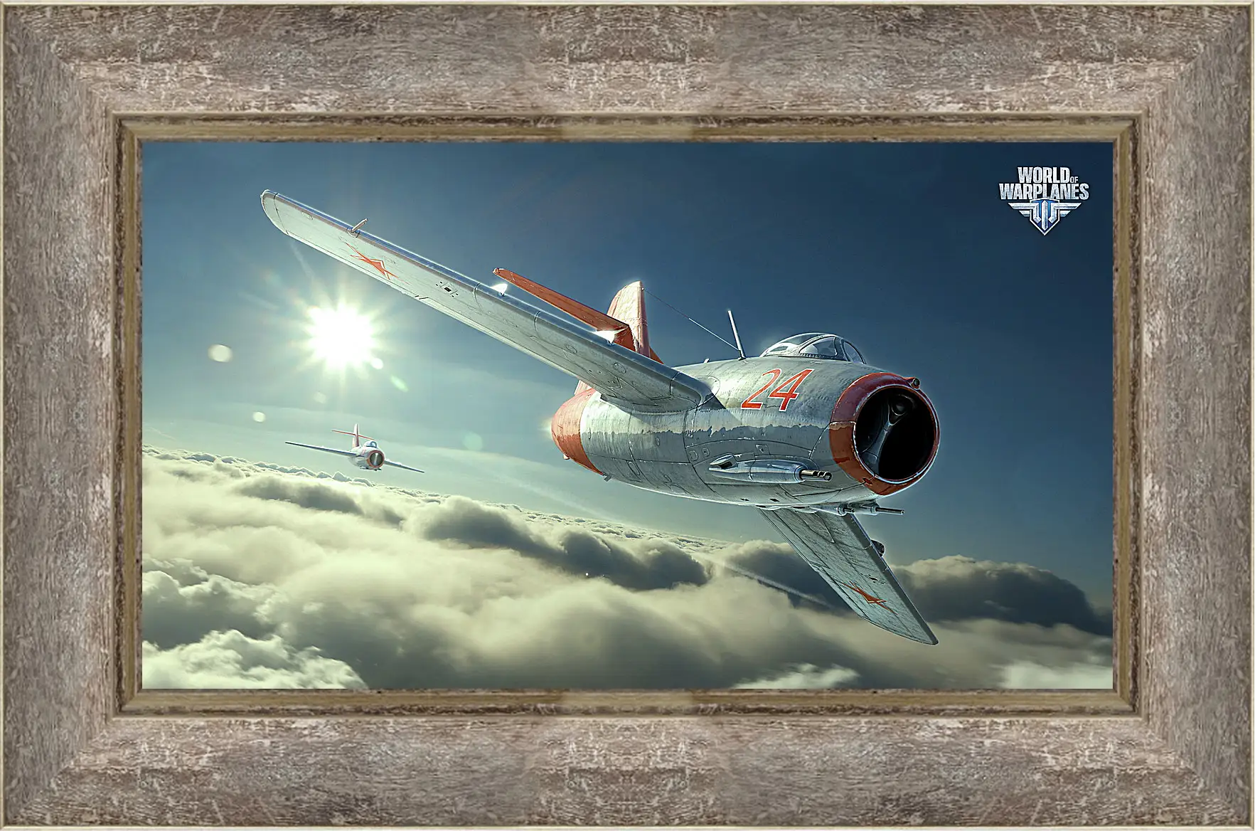 Картина в раме - world of warplanes, mig-15bis, fighter
