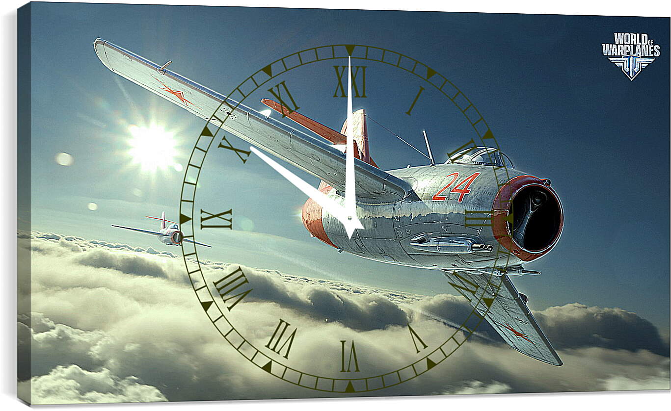 Часы картина - world of warplanes, mig-15bis, fighter
