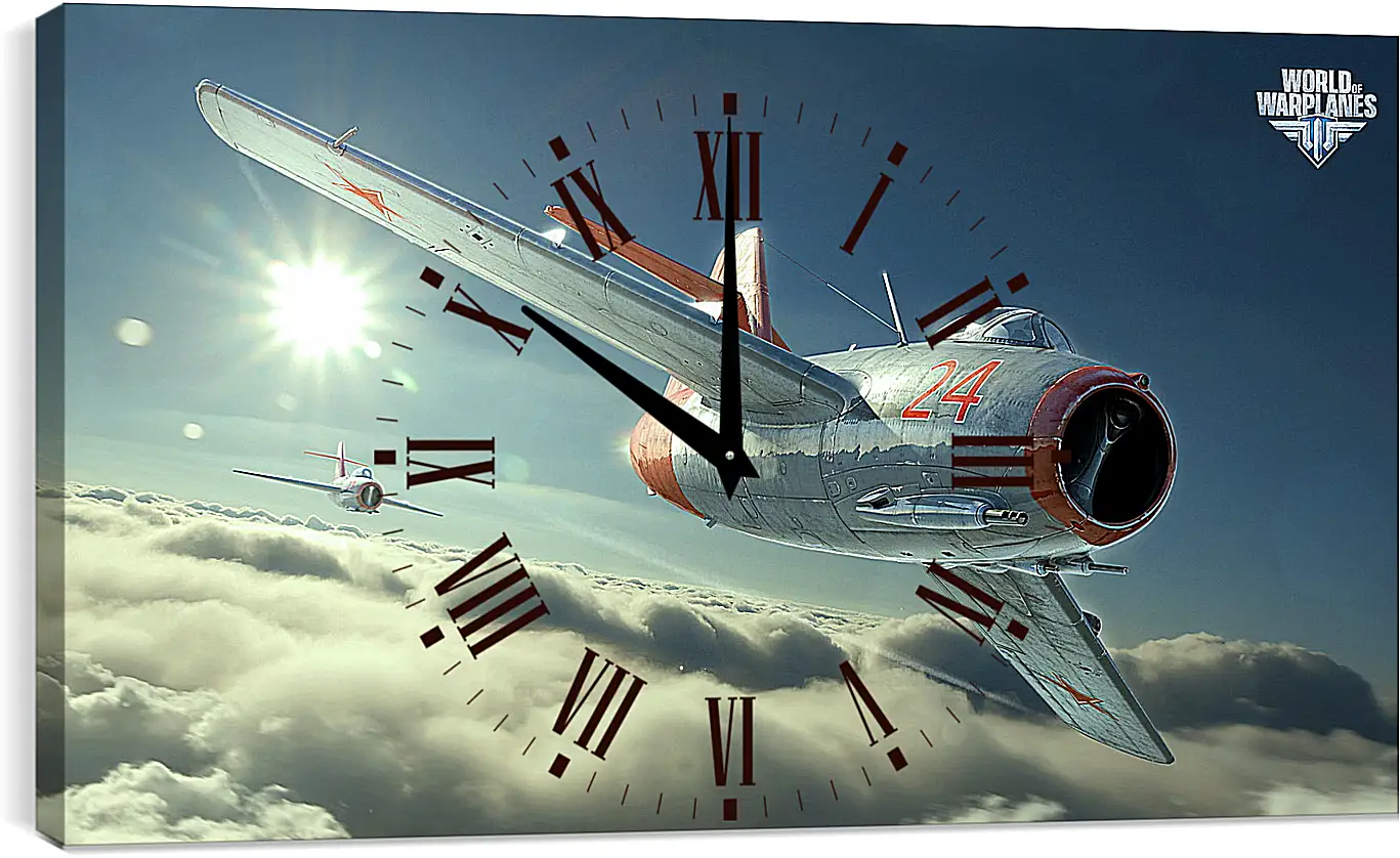 Часы картина - world of warplanes, mig-15bis, fighter
