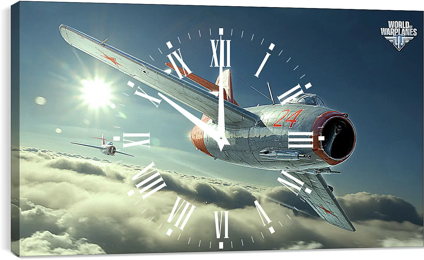 Часы картина - world of warplanes, mig-15bis, fighter
