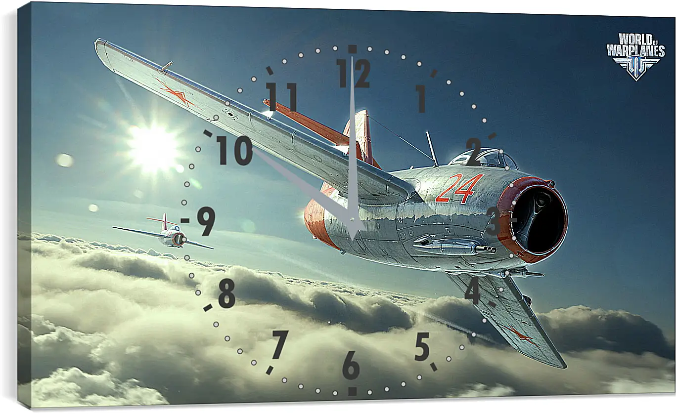 Часы картина - world of warplanes, mig-15bis, fighter
