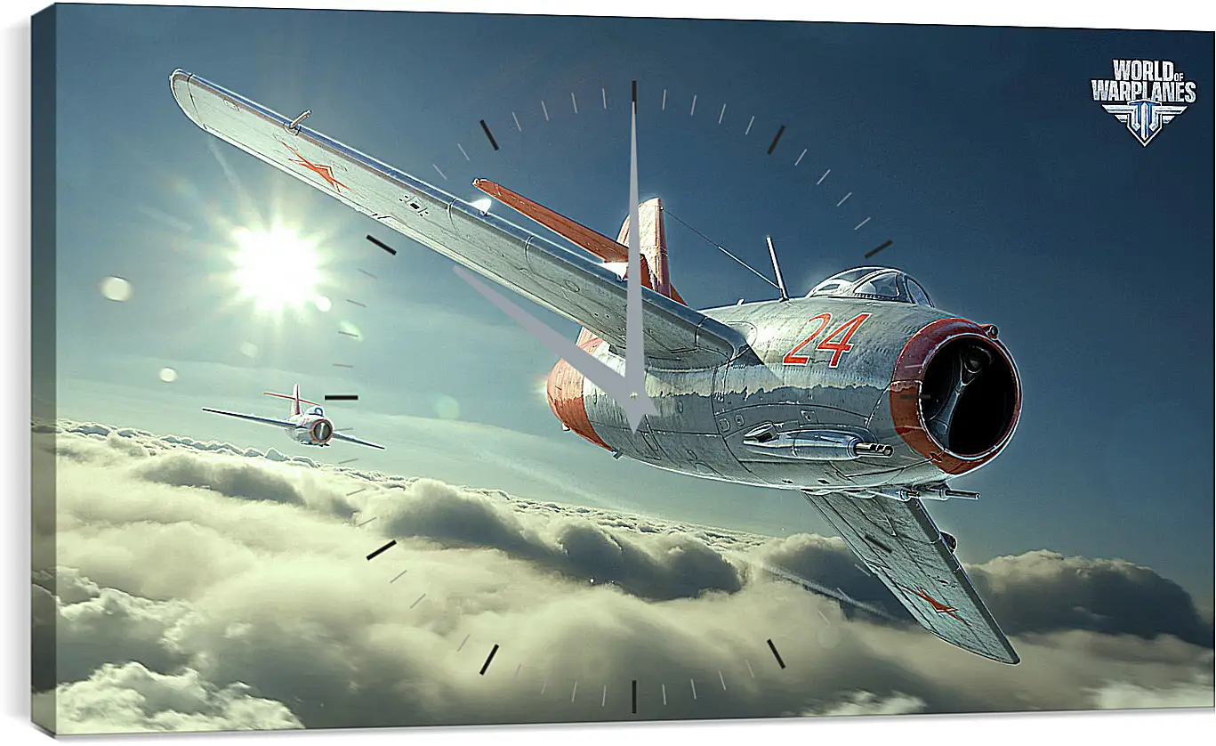 Часы картина - world of warplanes, mig-15bis, fighter
