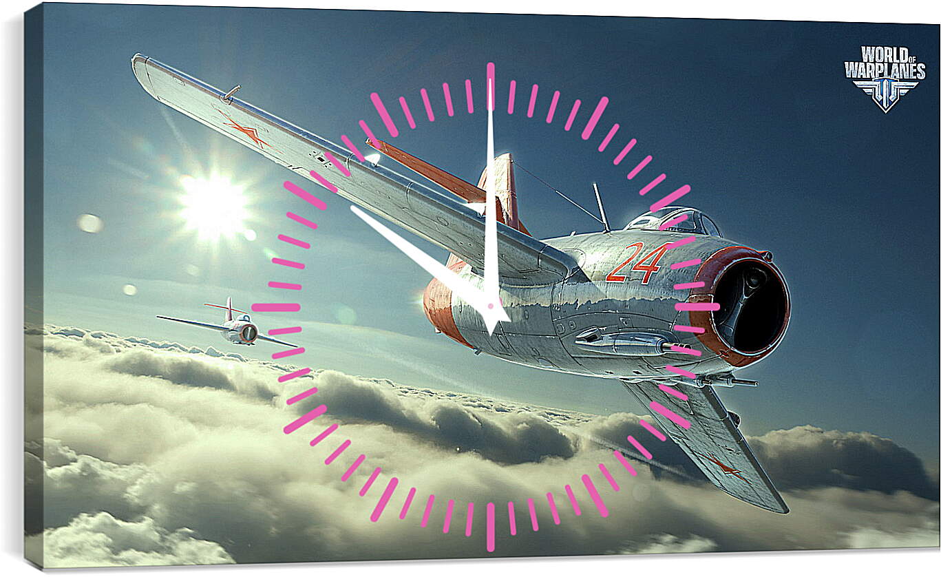 Часы картина - world of warplanes, mig-15bis, fighter
