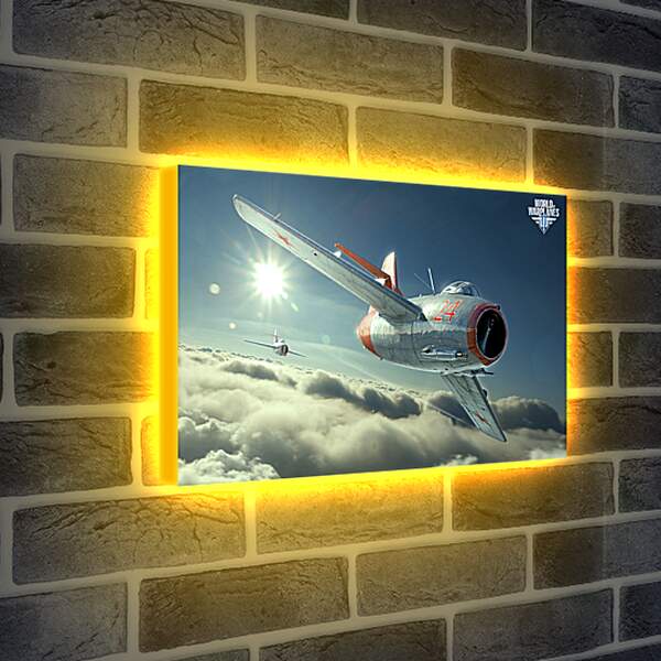 Лайтбокс световая панель - world of warplanes, mig-15bis, fighter
