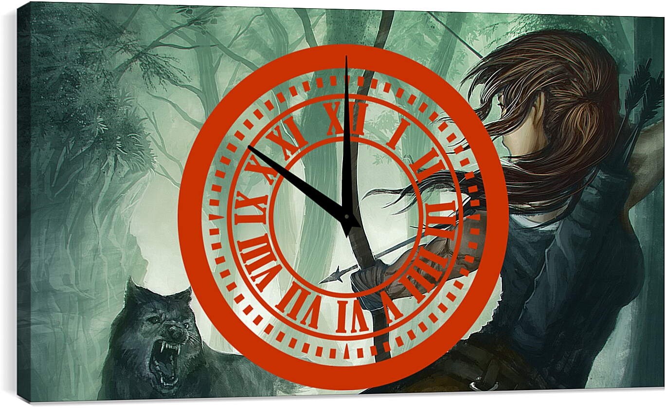 Часы картина - tomb raider, lara croft, art