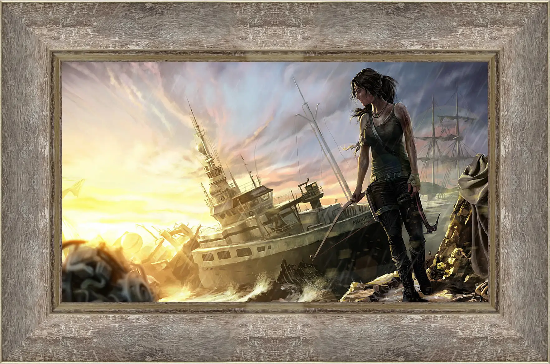 Картина в раме - tomb raider, lara croft, art