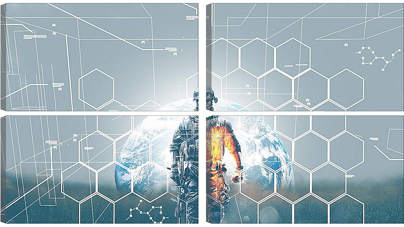 Модульная картина - battlefield 3, soldier, graphics