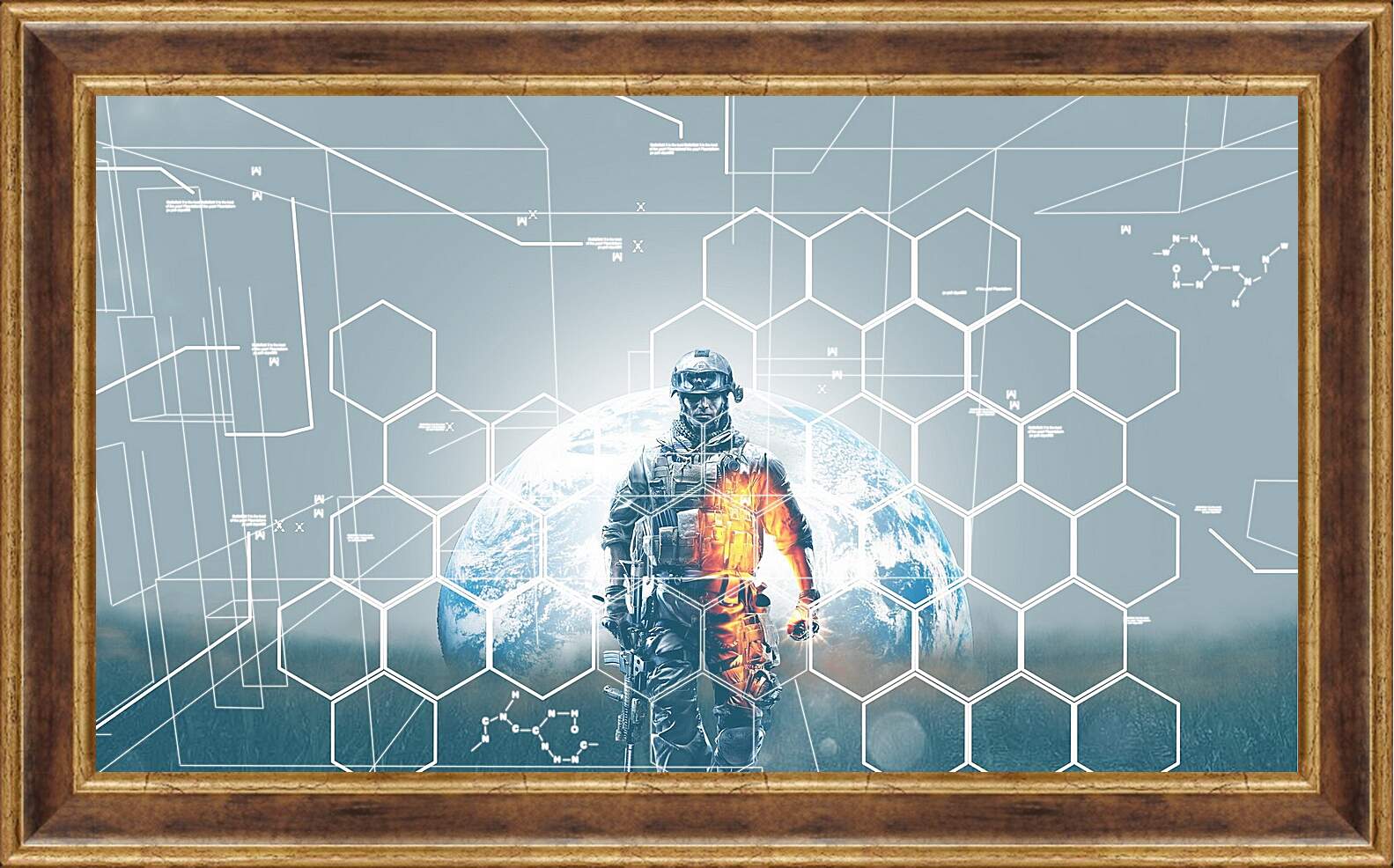 Картина в раме - battlefield 3, soldier, graphics