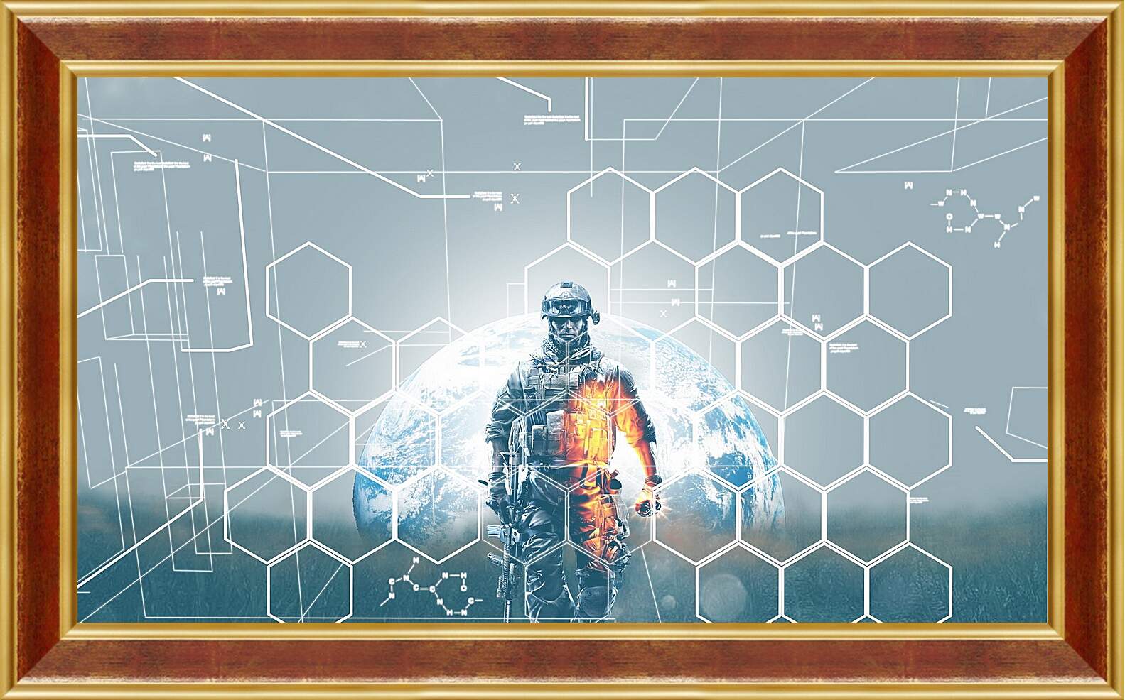Картина в раме - battlefield 3, soldier, graphics