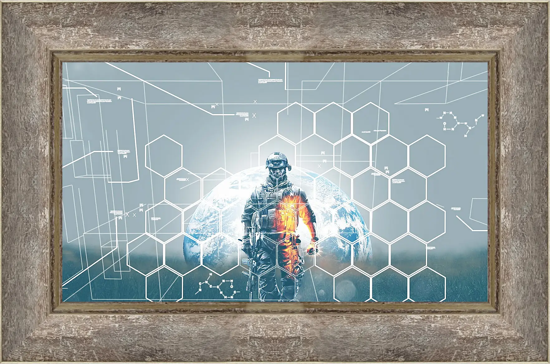 Картина в раме - battlefield 3, soldier, graphics