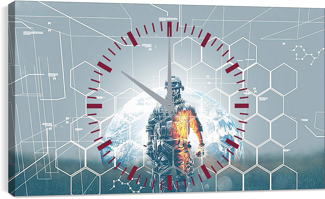 Часы картина - battlefield 3, soldier, graphics