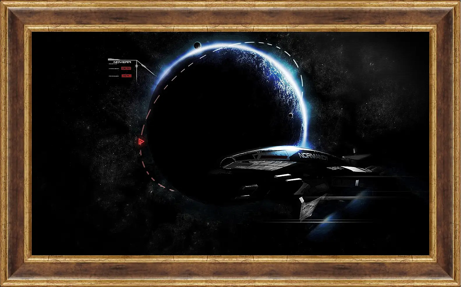 Картина в раме - mass effect 3, ship, earth
