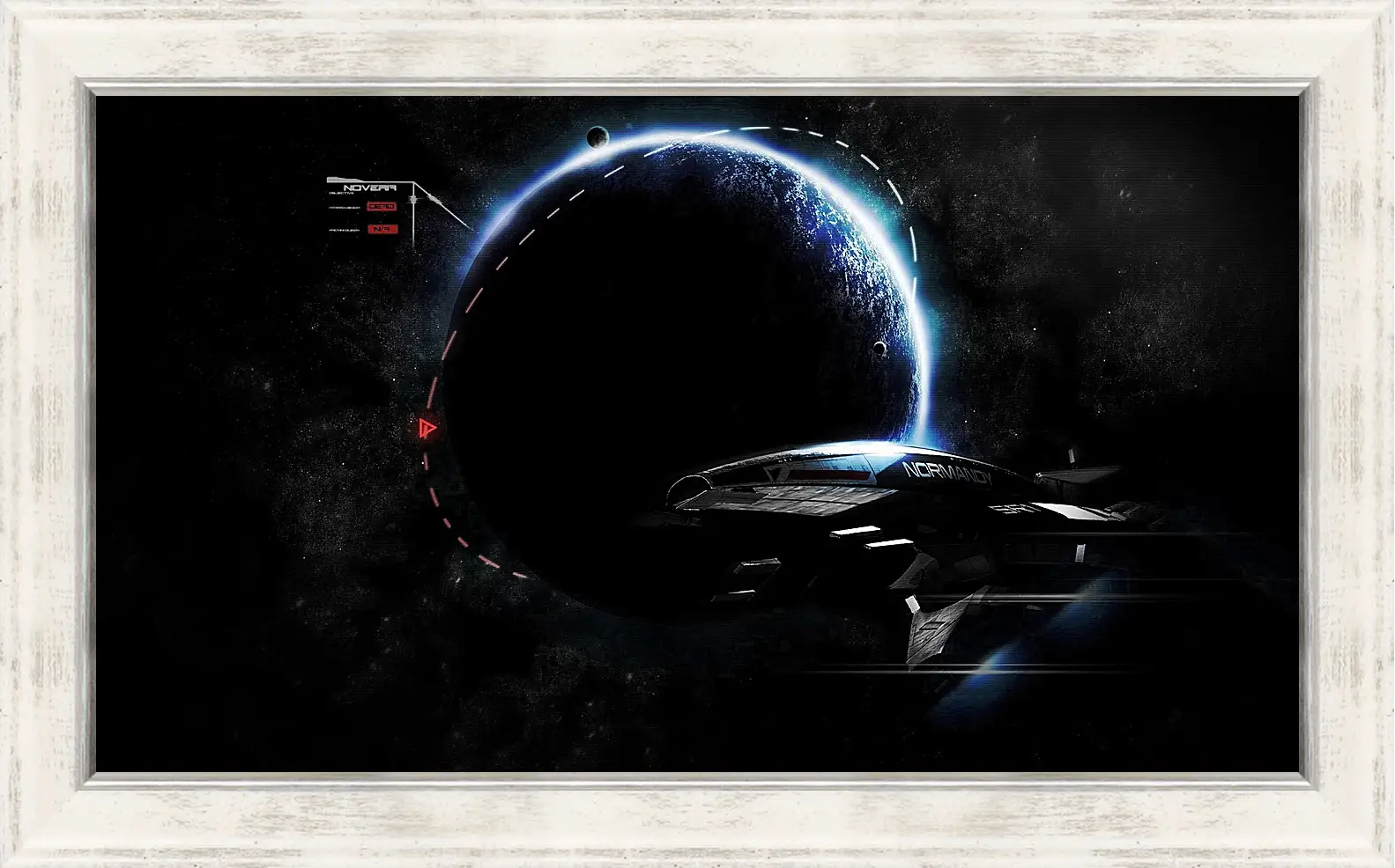 Картина в раме - mass effect 3, ship, earth
