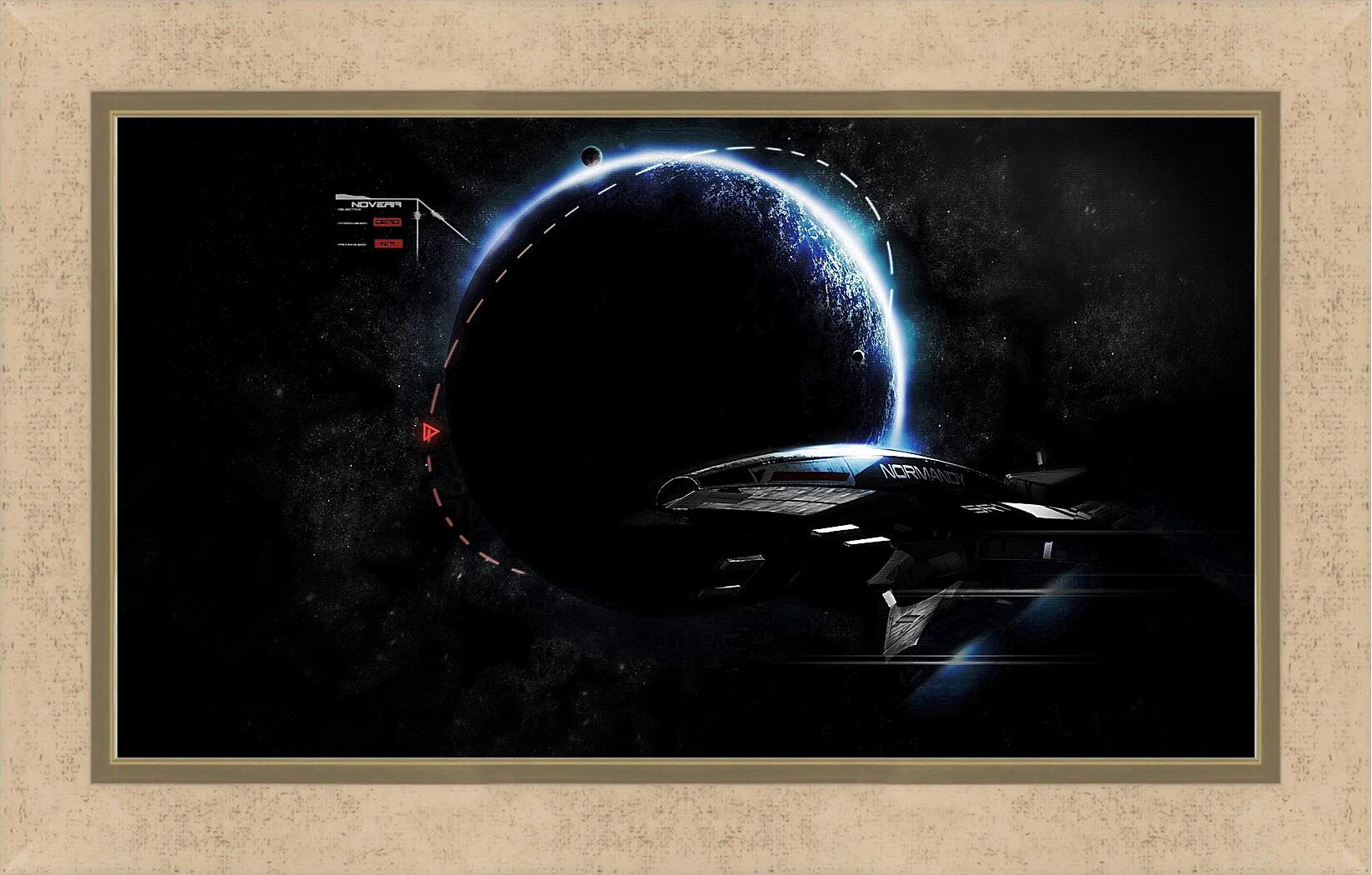 Картина в раме - mass effect 3, ship, earth
