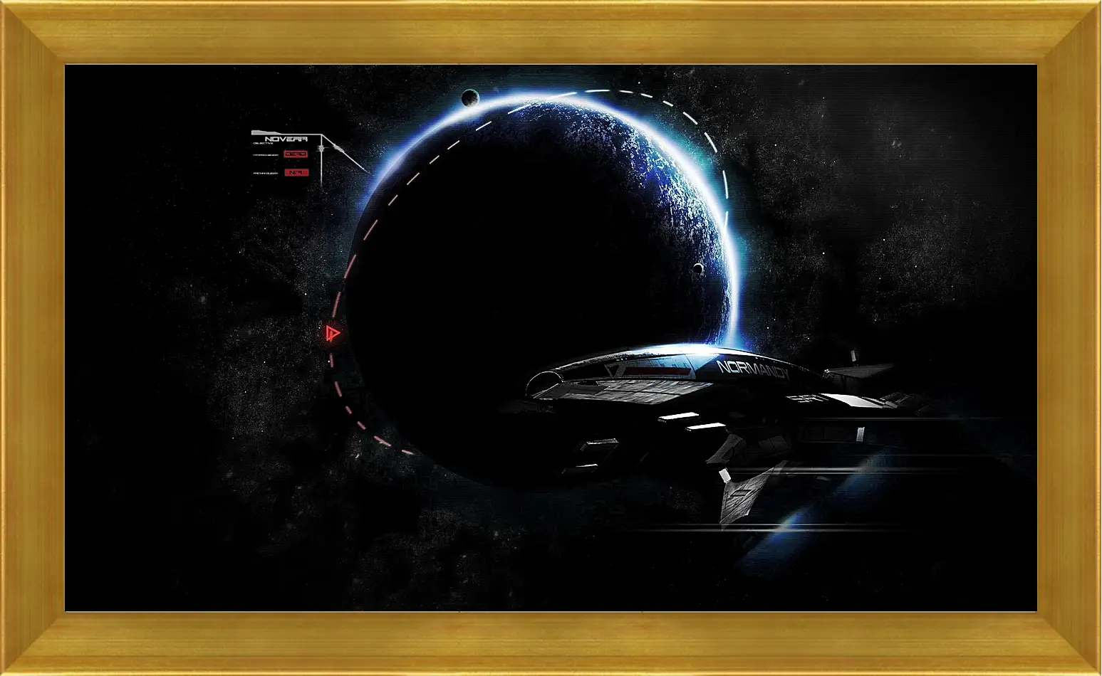 Картина в раме - mass effect 3, ship, earth
