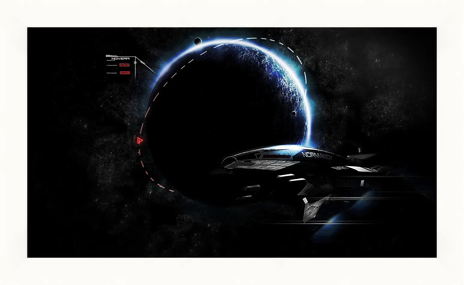 Картина в раме - mass effect 3, ship, earth
