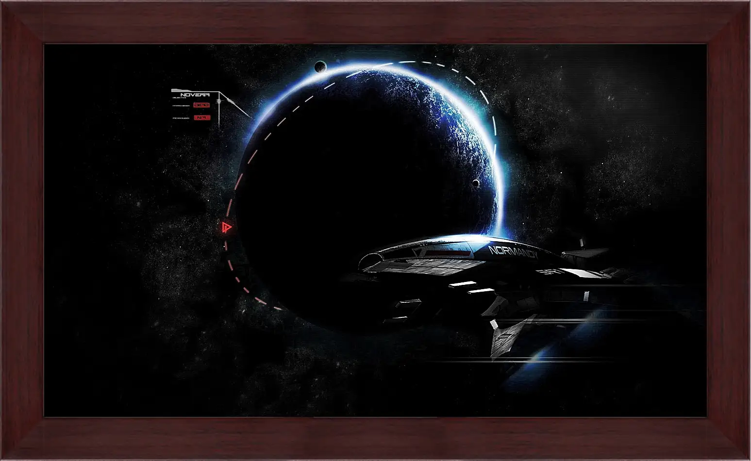 Картина в раме - mass effect 3, ship, earth
