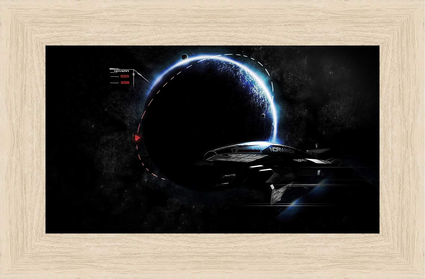 Картина в раме - mass effect 3, ship, earth
