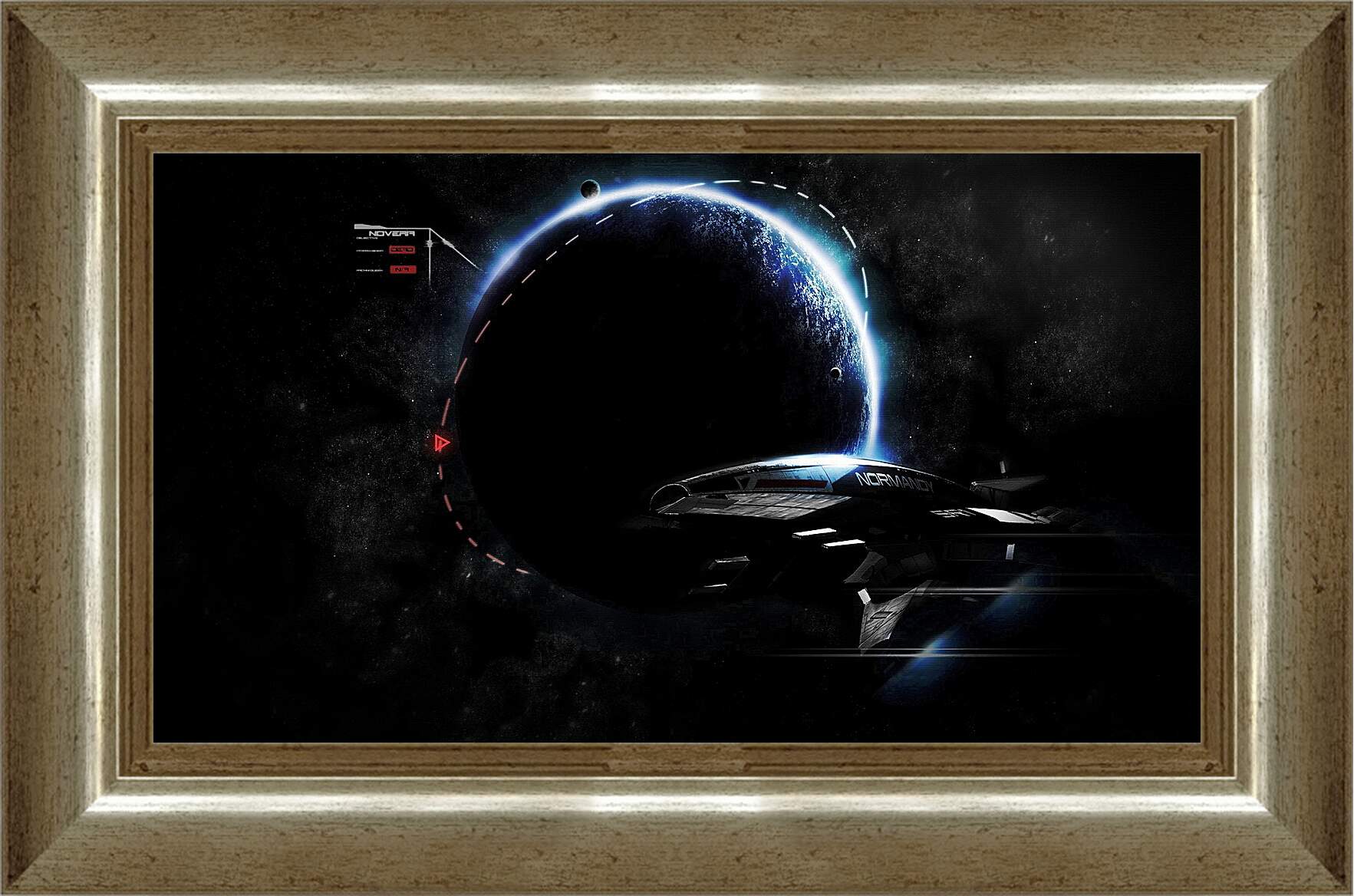 Картина в раме - mass effect 3, ship, earth
