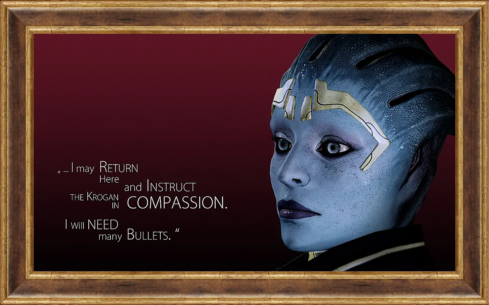 Картина в раме - mass effect, justicar samara, quote
