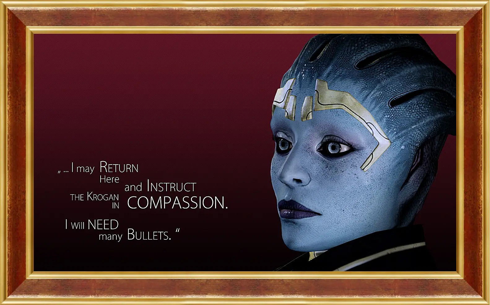 Картина в раме - mass effect, justicar samara, quote
