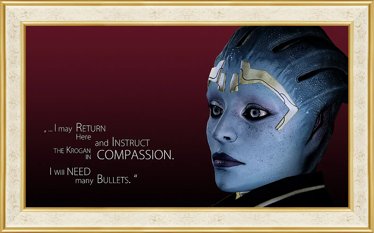 Картина в раме - mass effect, justicar samara, quote
