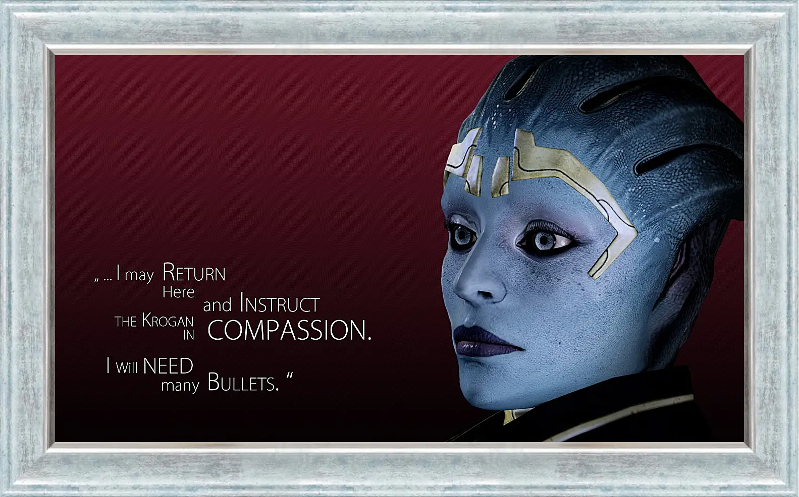 Картина в раме - mass effect, justicar samara, quote
