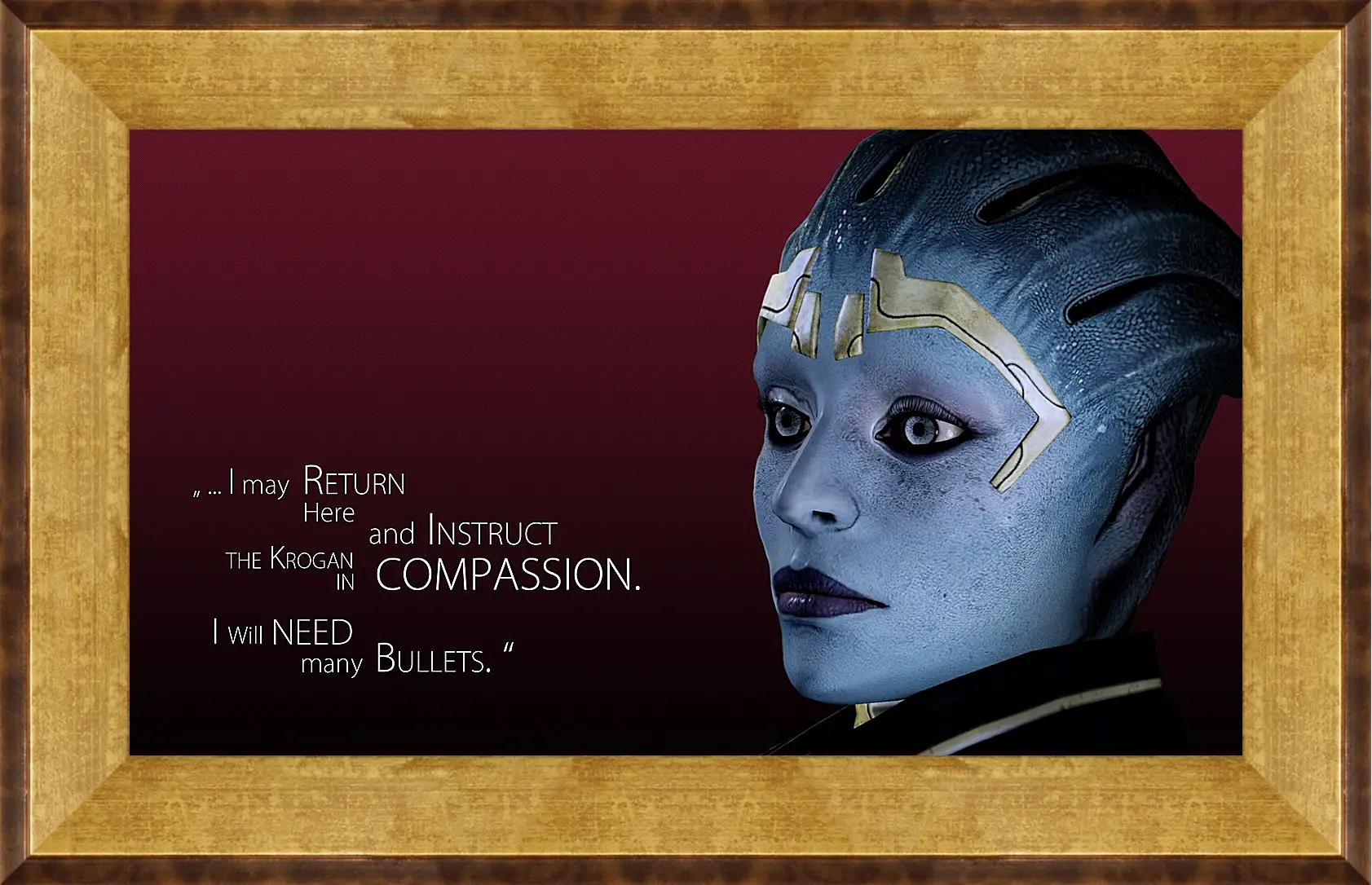 Картина в раме - mass effect, justicar samara, quote
