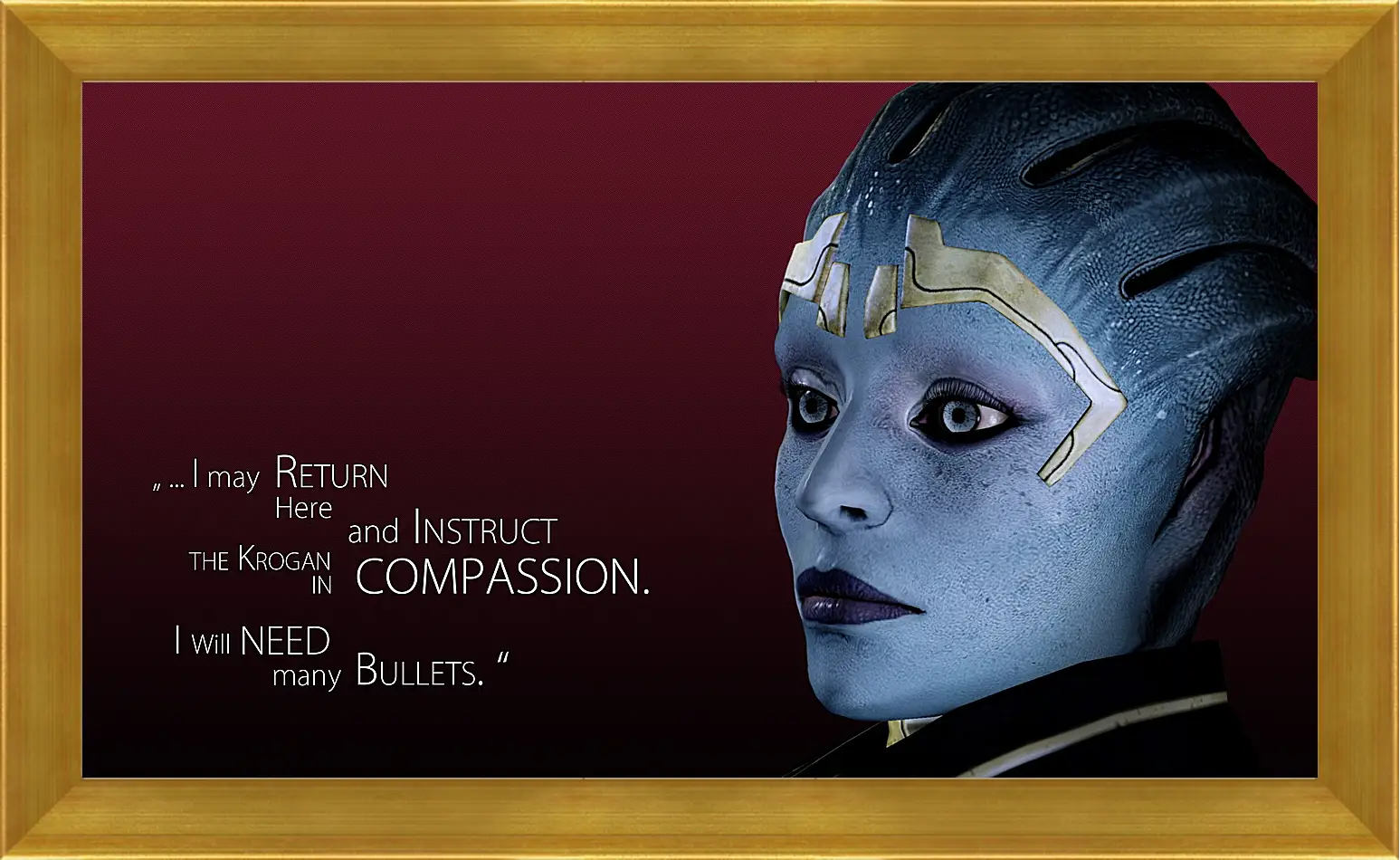 Картина в раме - mass effect, justicar samara, quote
