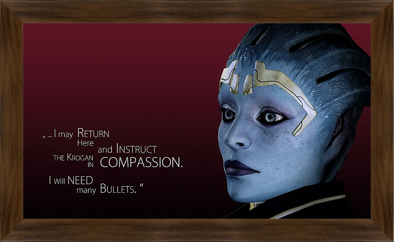 Картина в раме - mass effect, justicar samara, quote
