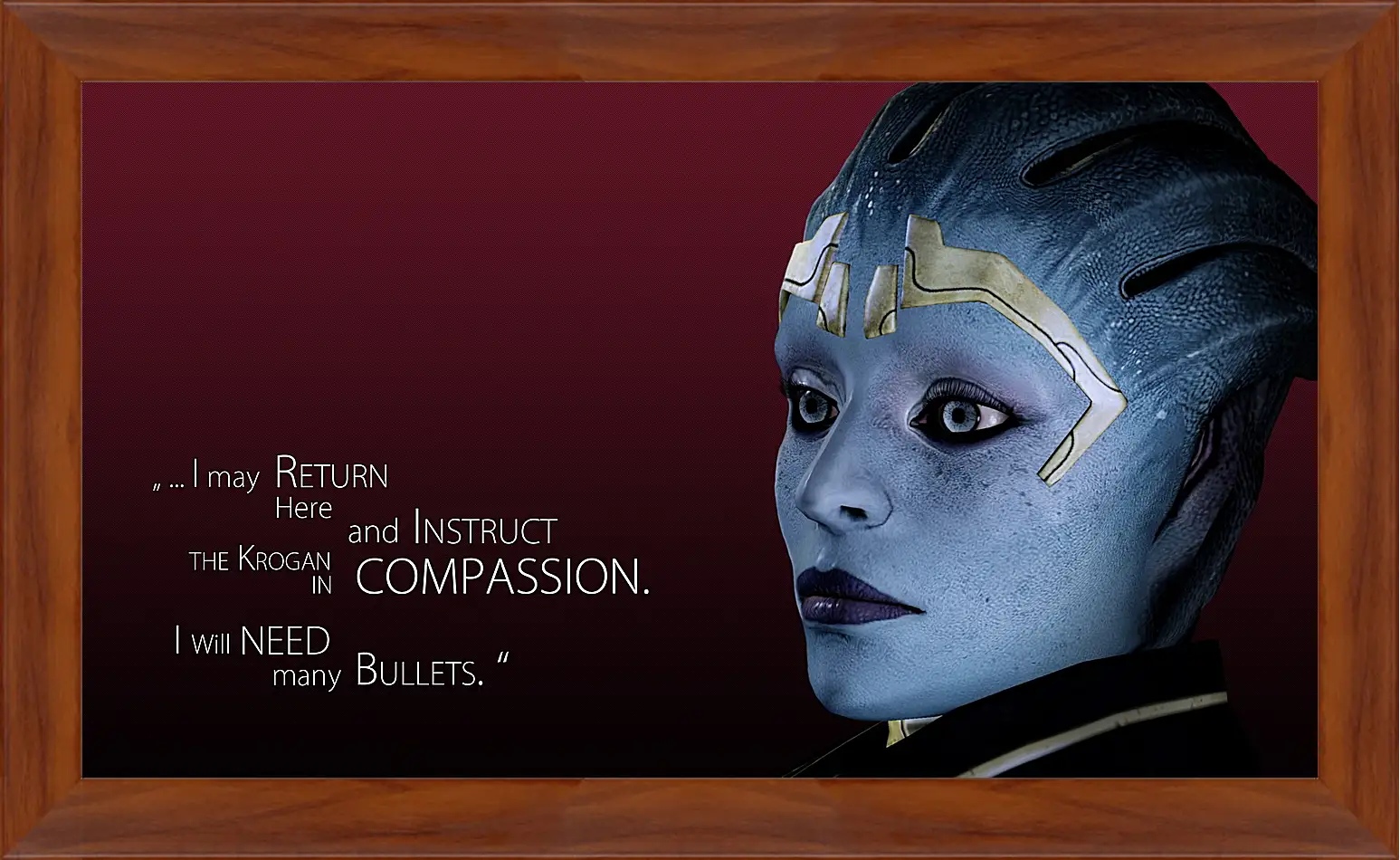 Картина в раме - mass effect, justicar samara, quote
